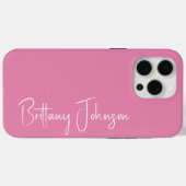 Mit Monogramm rosa Case-Mate iPhone Hülle (Rückseite (Horizontal))