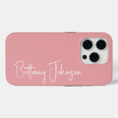 Mit Monogramm Rosa Case-Mate iPhone Hülle (Rückseite (Horizontal))