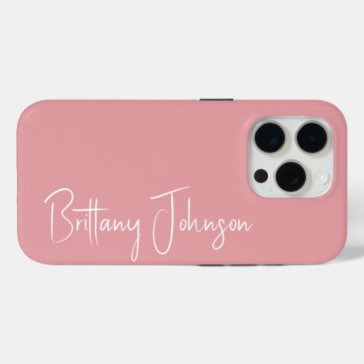 Mit Monogramm Rosa Case-Mate iPhone Hülle (Rückseite (Horizontal))