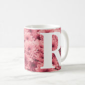 Mit Monogramm-Rosa-Chrysanthemum-Tasse Kaffeetasse (VorderseiteRechts)