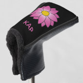 Mit Monogramm rosa Daisy Putter Cover Golf Headcover (3/4 Vorderseite)
