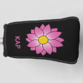 Mit Monogramm rosa Daisy Putter Cover Golf Headcover (Vorderseite)