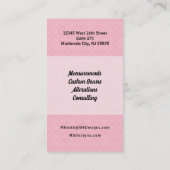 Mit Monogramm rosa Damaskus und Schwarz Visitenkarte (Rückseite)