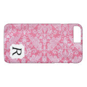 Mit Monogramm rosa Damasle Case-Mate iPhone Hülle (Rückseite (Horizontal))
