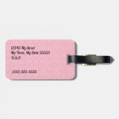 Mit Monogramm rosa Damast für Reisende Gepäckanhänger (Rückseite horizontal)