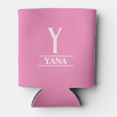 Mit Monogramm rosa Dosenkühler (Vorderseite)