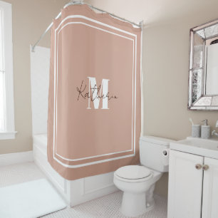 Mit Monogramm Rosa Duschvorhang Farbe D3A592