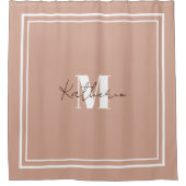 Mit Monogramm Rosa Duschvorhang Farbe D3A592 (Vorderseite)