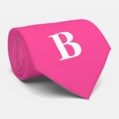 Mit Monogramm, rosa einfaches, trendy Monogramm Krawatte (Gerollt)