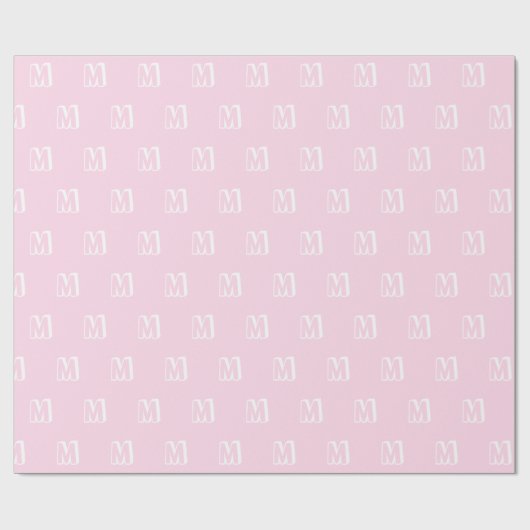 Mit Monogramm-rosa-farbenes Muster, modern Geschenkpapier (Flach)
