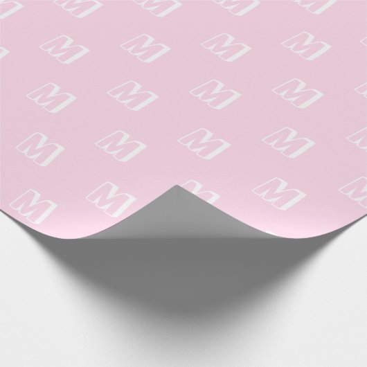 Mit Monogramm-rosa-farbenes Muster, modern Geschenkpapier (Ecke)