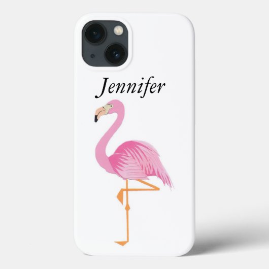 Mit Monogramm Rosa Flamingo iPhone-Gehäusebook Case-Mate iPhone Hülle (Rückseite)