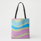 Mit Monogramm-rosa-gelb-modernes Design Tasche (Vorderseite)