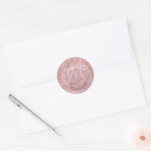 Mit Monogramm rosa Glitzer Dot Runder Aufkleber (Umschlag)