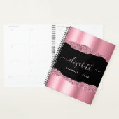 mit Monogramm rosa Glitzer Foil Black Planer (Anzeige)