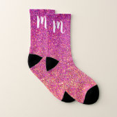 Mit Monogramm Rosa-Glitzer Socken (Paar)