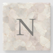 Mit Monogramm-rosa-graue Goldmarmor Steinuntersetzer (Vorderseite)