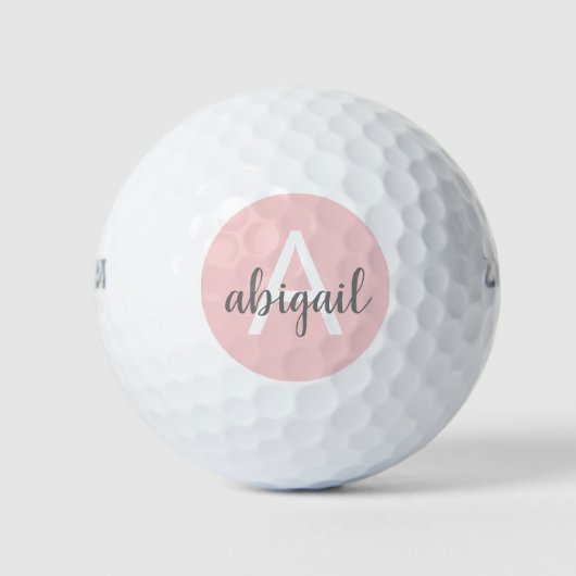 Mit Monogramm Rosa hinzufügen Golfball (Vorderseite)