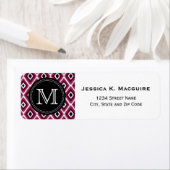 Mit Monogramm rosa Ikat Diamant Muster (Insitu)