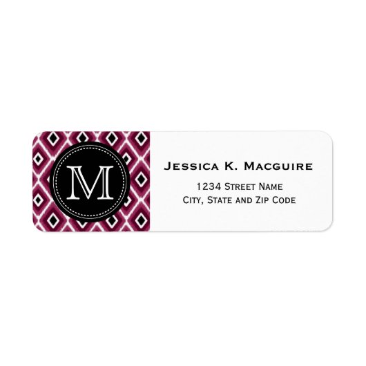 Mit Monogramm rosa Ikat Diamant Muster (Vorne)