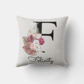 Mit Monogramm rosa Initial F Kissen (Rückseite)