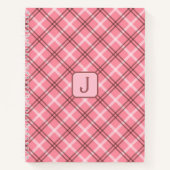 Mit Monogramm rosa Kariert Notizblock (Vorderseite)