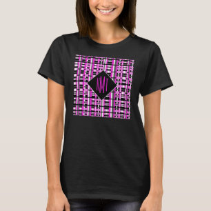 Mit Monogramm rosa Kariert T-Shirt