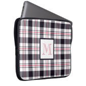 Mit Monogramm rosa Kariertes Muster Laptopschutzhülle (Vorne Rechts)