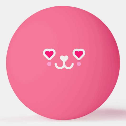 mit Monogramm-rosa Katzengesicht Tischtennisball (Vorderseite)