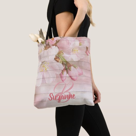 Mit Monogramm Rosa Kirschblüten, gürtelartig paste Tasche (Von Nahem)