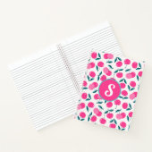 Mit Monogramm-rosa-Kirschen-Notebook Notizblock (Innenseite)