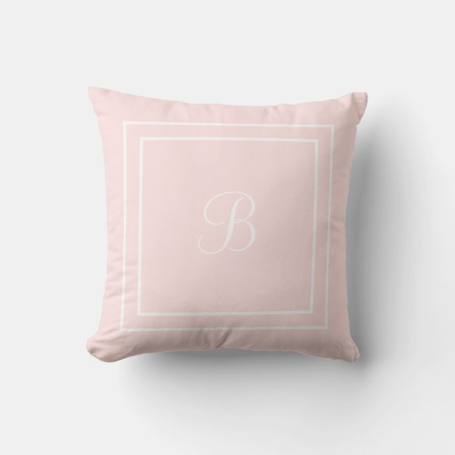Mit Monogramm rosa Kissen (Vorderseite)