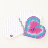 Mit Monogramm rosa Krawatte-Farbstoff Herz Spiral  Notizblock (Innenseite)