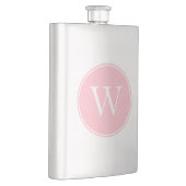 Mit Monogramm rosa Kreis mit Ring Flachmann (Rechts)