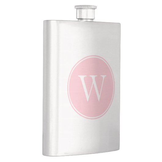 Mit Monogramm rosa Kreis mit Ring Flachmann (Rechts)