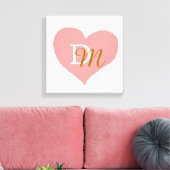 mit Monogramm rosa Liebe Leinwanddruck (Insitu (Wohnzimmer))