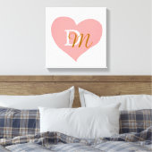 mit Monogramm rosa Liebe Leinwanddruck (Insitu (Schlafzimmer))