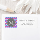 Mit Monogramm Rosa Lila Blau Zickzack (Insitu)