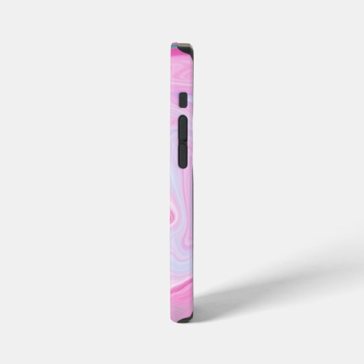 Mit Monogramm, rosa, Lila, Minze Grüne Marmorkunst iPhone Hülle (Linke Seite)