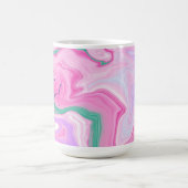Mit Monogramm, rosa, Lila, Minze Grüne Marmorkunst Kaffeetasse (Mittel)