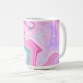 Mit Monogramm, rosa, Lila, Minze Grüne Marmorkunst Kaffeetasse (VorderseiteRechts)