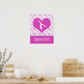 Mit Monogramm Rosa-Lots-Gymnastik Poster (Küche)