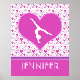 Mit Monogramm Rosa-Lots-Gymnastik Poster