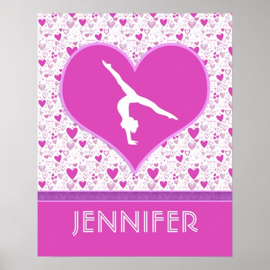Mit Monogramm Rosa-Lots-Gymnastik Poster (Vorne)