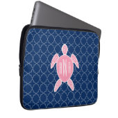 mit Monogramm Rosa-Meeresschildkröte Laptopschutzhülle (Vorne Rechts)