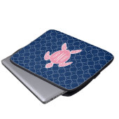 mit Monogramm Rosa-Meeresschildkröte Laptopschutzhülle (Vorne Knopf)