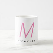Mit Monogramm rosa Modern Ihr Name Kaffeetasse (Mittel)