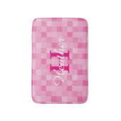 mit Monogramm rosa Mosaikfliesen Badematte (Vorderseite Vertikal)