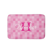 mit Monogramm rosa Mosaikfliesen Badematte (Vorderseite)