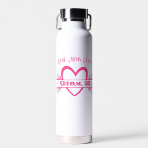 Mit Monogramm, rosa Personalisiertes Muttertagsges Trinkflasche